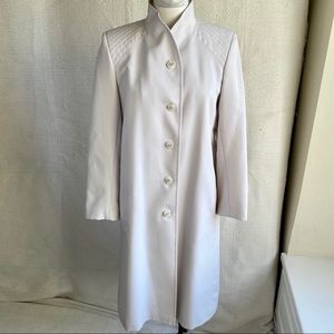 Vintage 90s 8 Waterproof Midi Rain Coat Cream